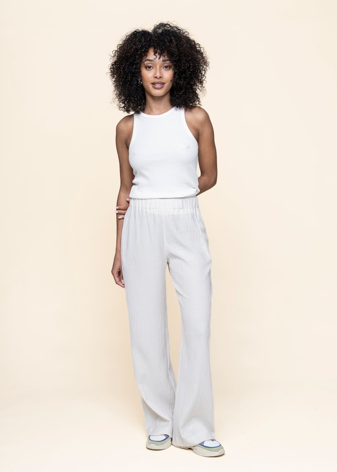 Hose in Knitteroptik aus Tencel | Weiß "hava - offwhite", Jan'n June, Foto 1