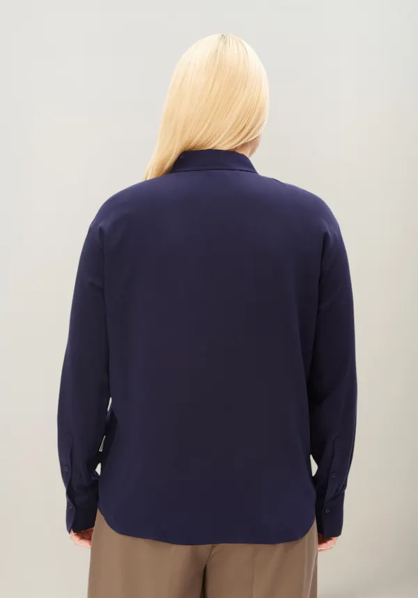 Blouse en viscose ecovero | bleu "larisaana longsleeve blouse - tinted navy", Armedangels