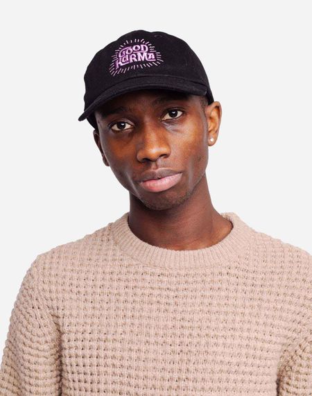 Casquette en coton bio | noir "six pannel good karma"