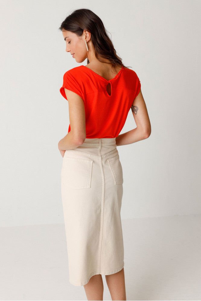 Jeansrock aus Bio-Baumwolle | Beige "aintzane creme", SKFK, Foto 3