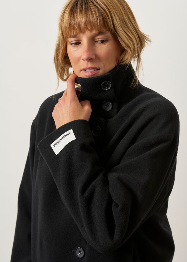 Manteau court en laine recyclée | noir "Majelaa wool jacket - black", Armedangels