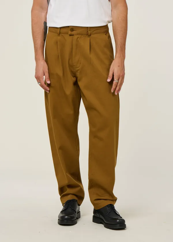 Pantalon large en coton bio | marron "light oak wotan pants brown", Thinking Mu