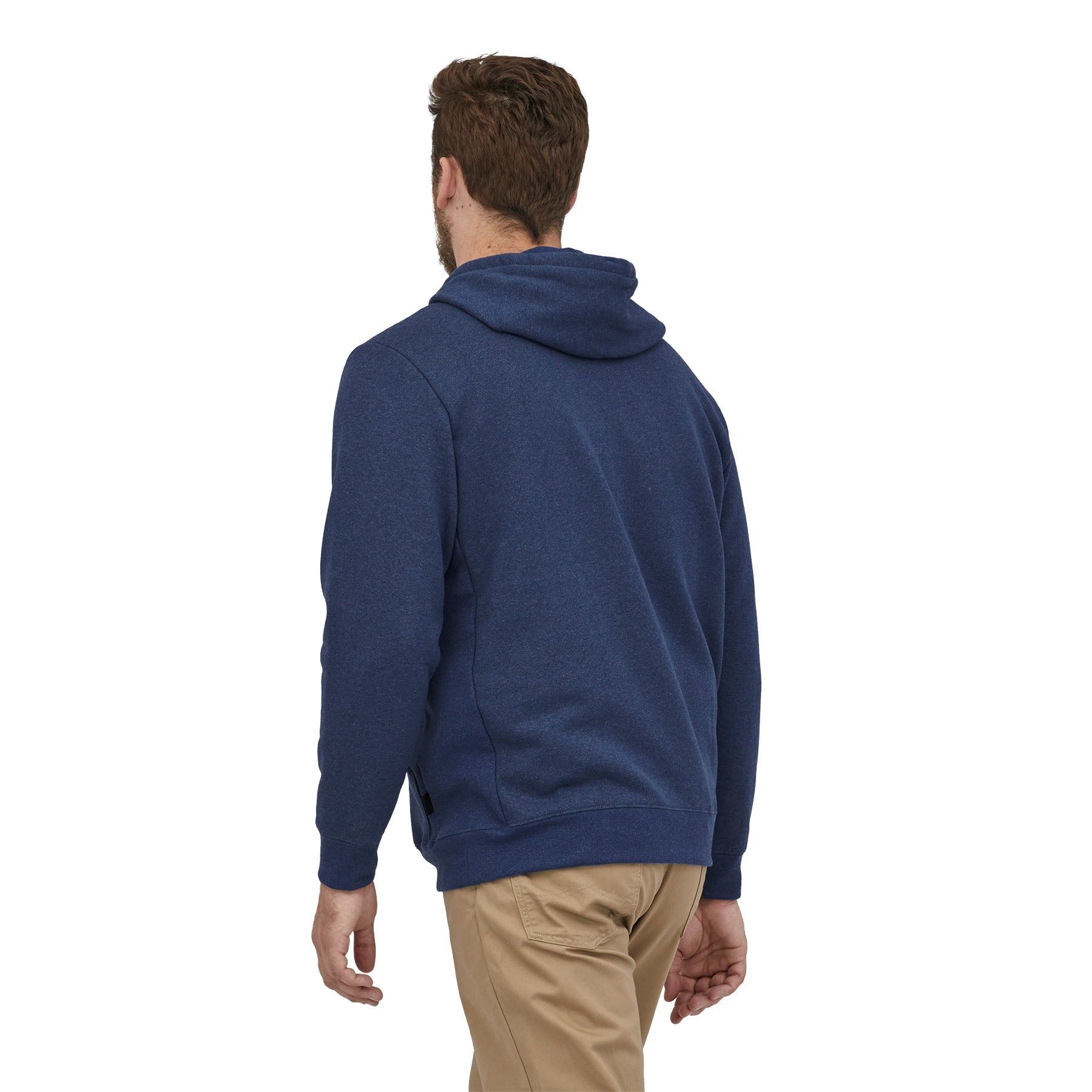 Sweat à capuche bleu en coton et matière recyclée - p-6 label uprisal hoody current blue, Patagonia, photo 4