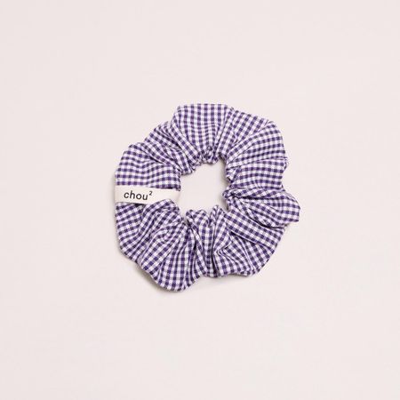 Chouchou en matière upcyclée | vichy violet
