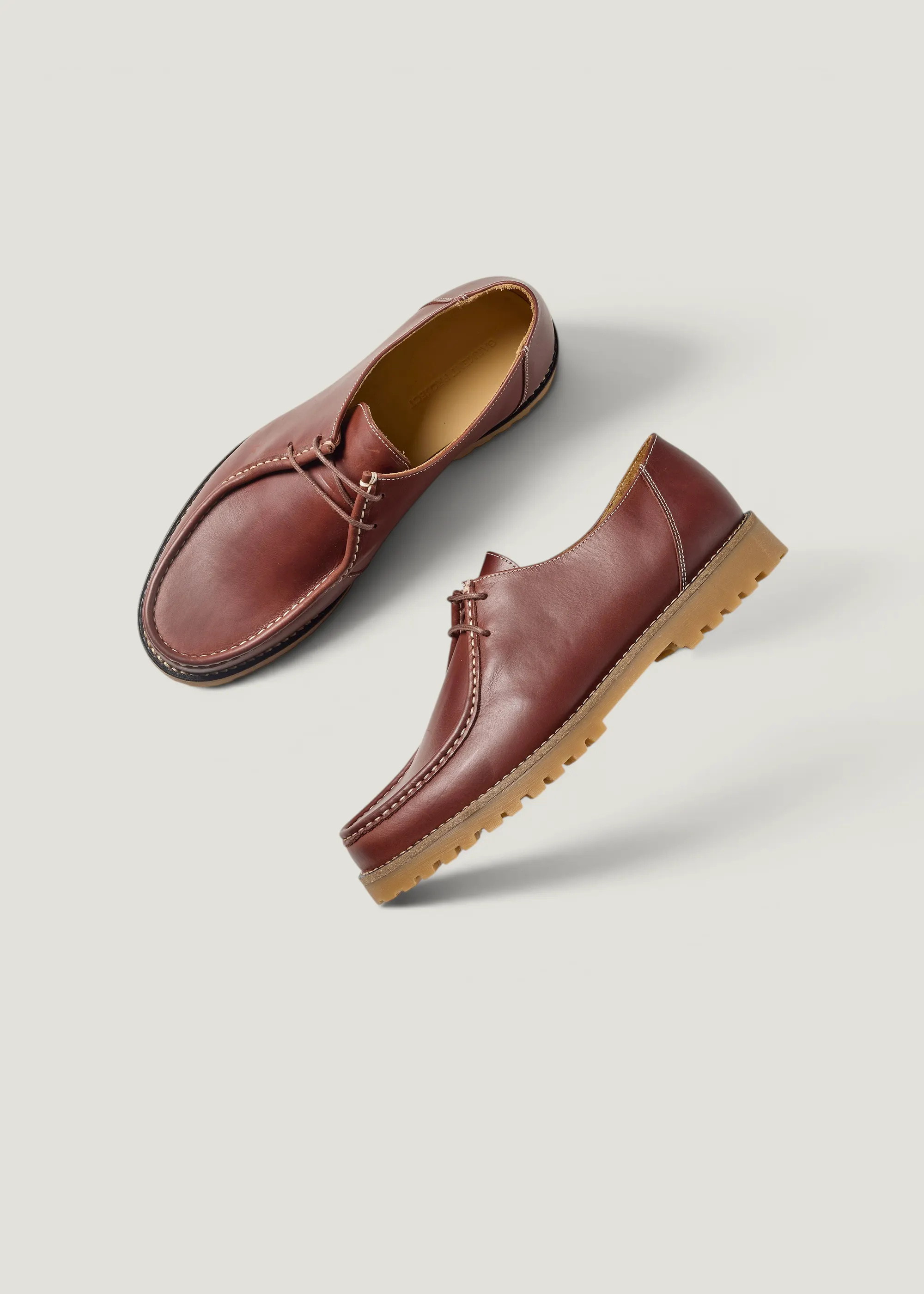 Chaussures en cuir certifié | marron "ollie moc toe - brown leather", Garment Project, photo 4