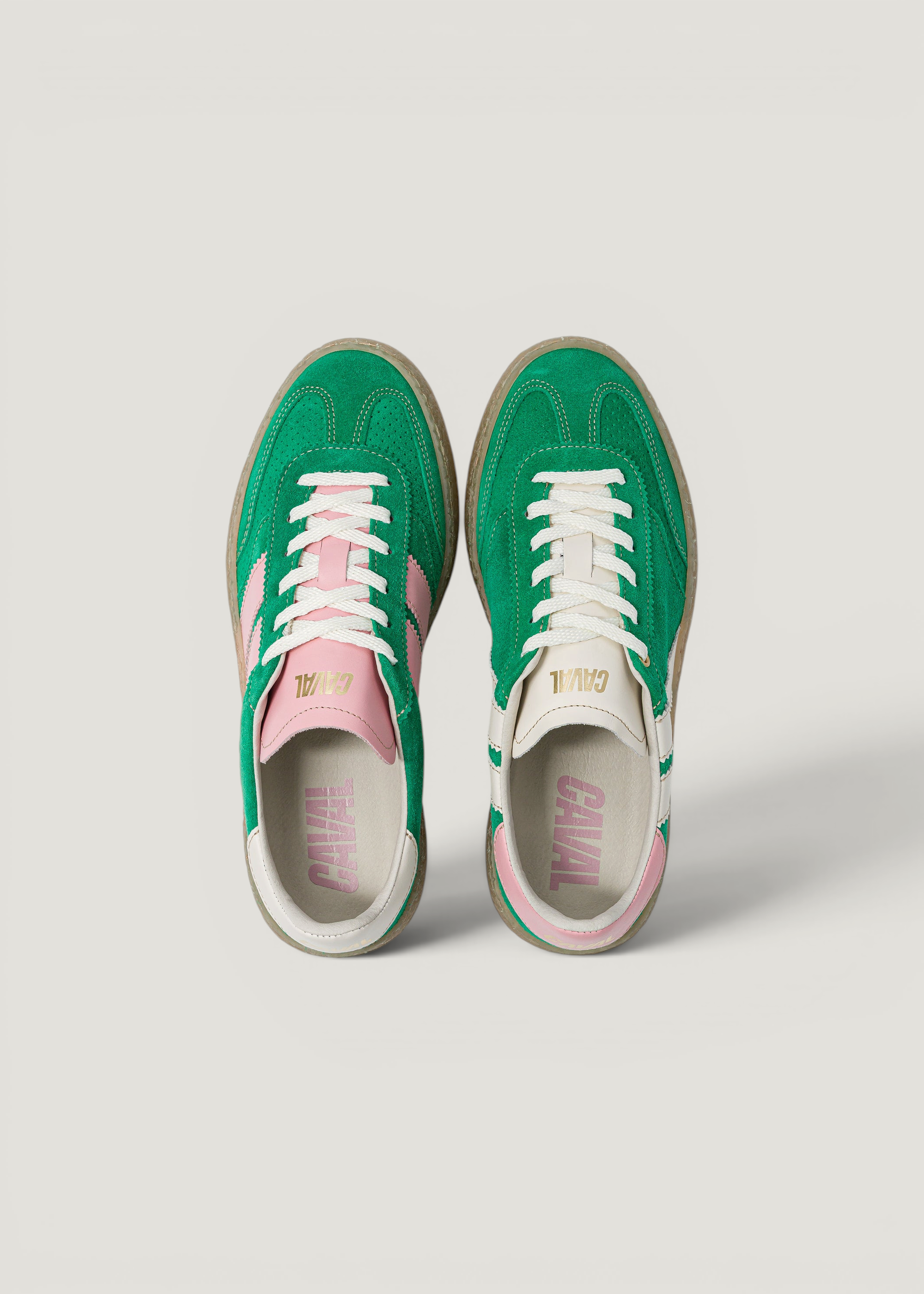 Baskets en cuir certifié | vert/rose "high pulse pine bloom", Caval, photo 3