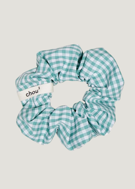 Chouchou en matière upcyclée | vichy vert - Chou²