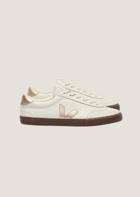 Sneaker aus Leder | Weiß "Volley - white_platine_bark", Veja