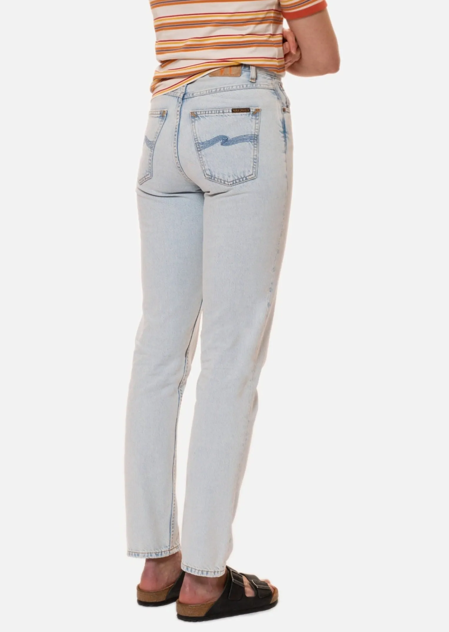 Jean mom bleu délavé en coton bio - breezy britt touch of blue, Nudie Jeans, photo 2