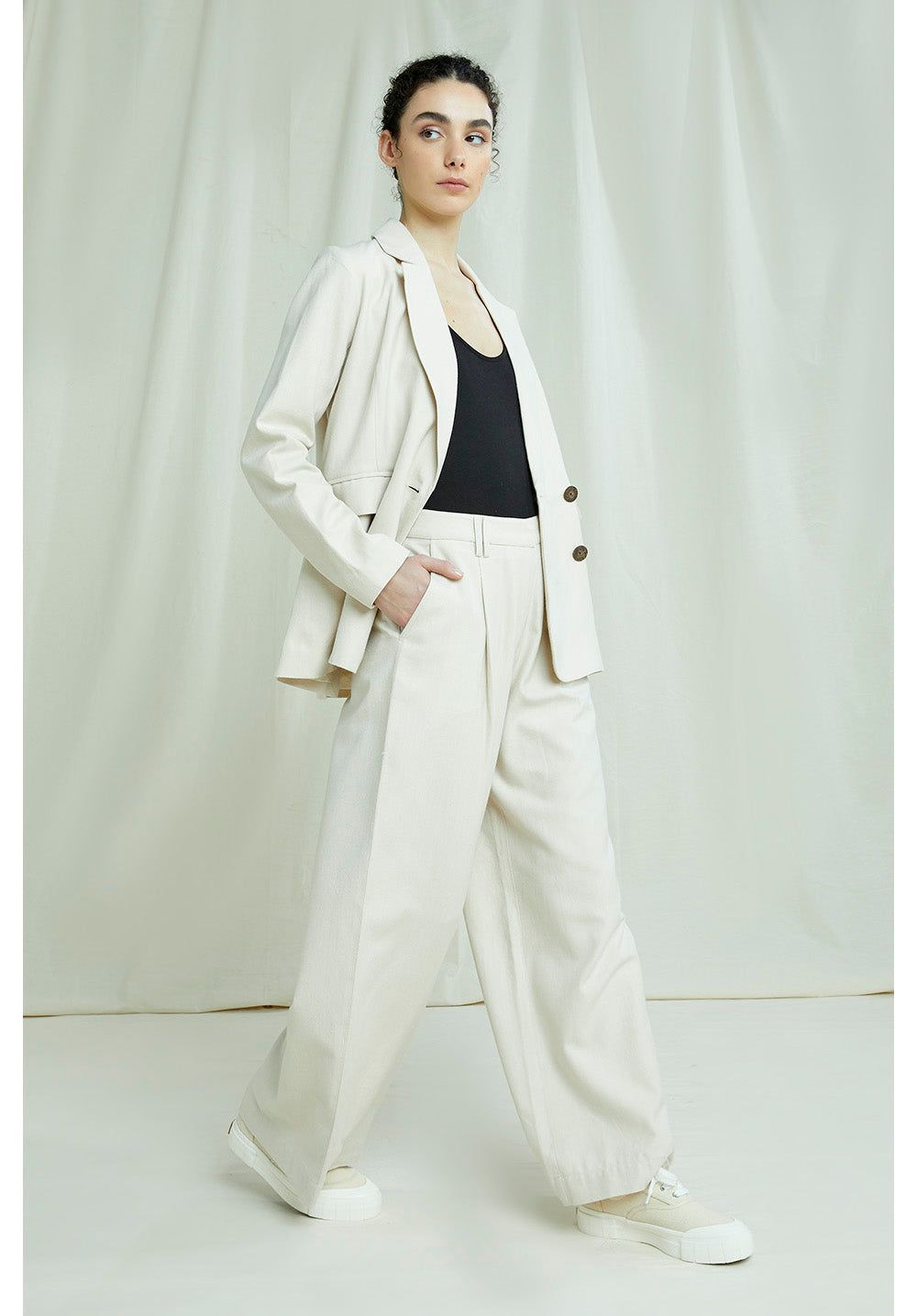 Blazer beige en coton bio - naira, People Tree, photo 3
