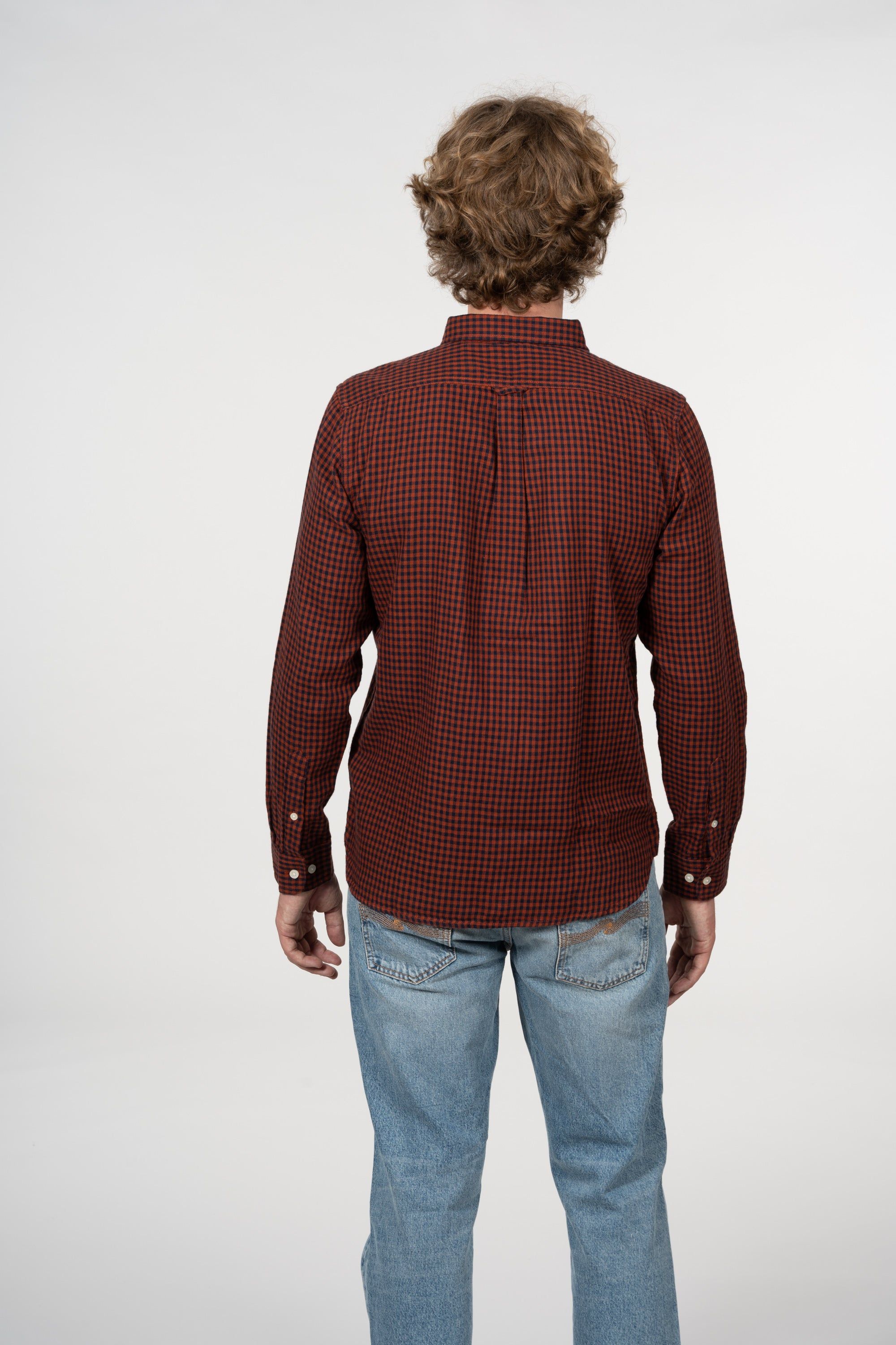 Chemise à carreaux rouge en coton bio - larch arabian spice, Knowledge Cotton Apparel, photo 4