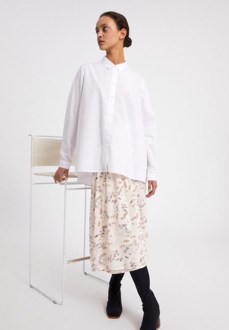 Chemise blanche oversize en coton bio - blancaa