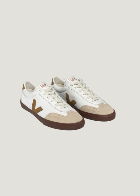 Baskets en cuir bio | marron "volley o.t. leath white tent bark", Veja, photo 2