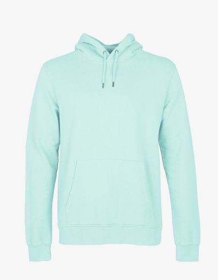Sweat à capuche vert d'eau en coton bio - light aqua