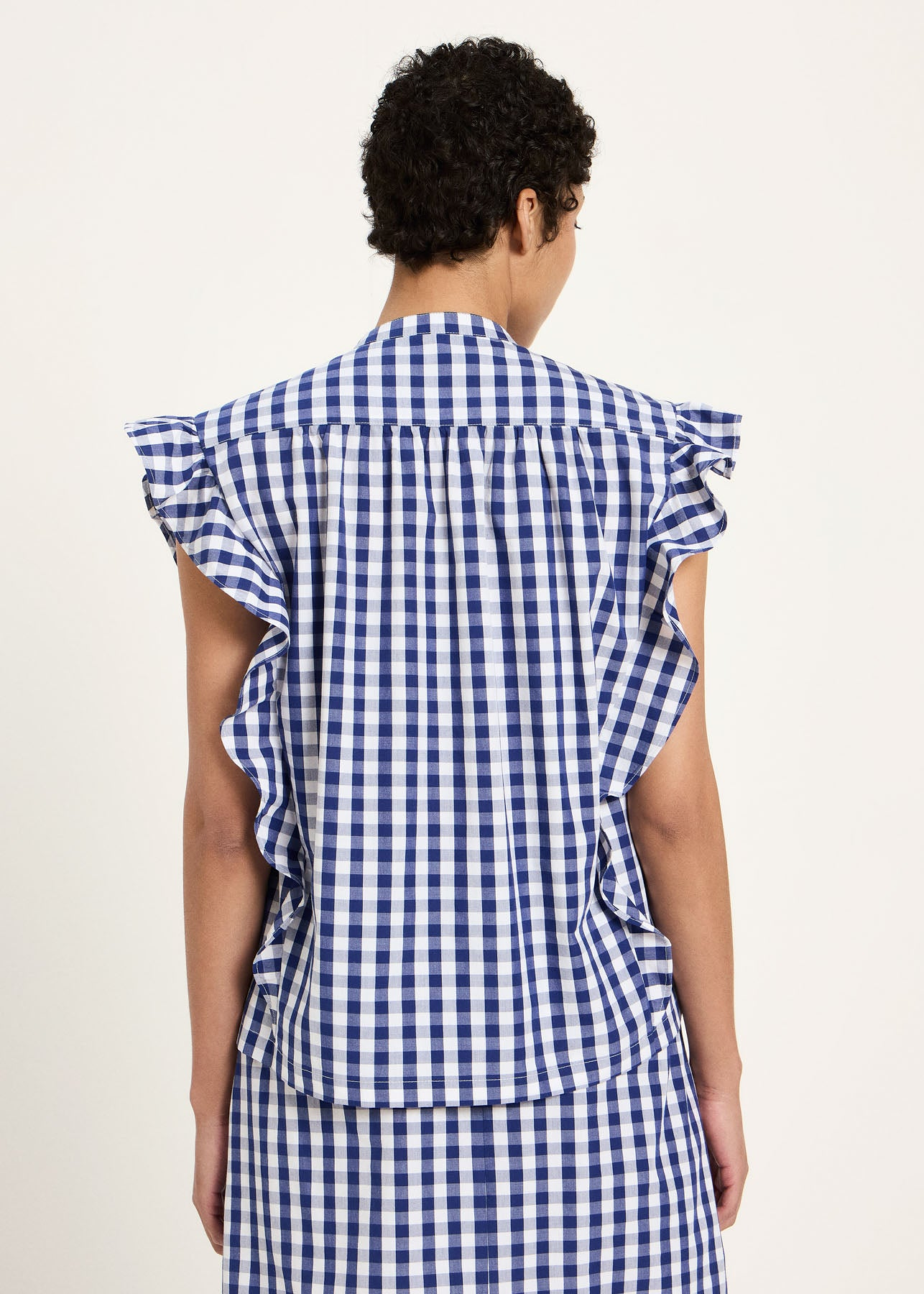 Bluse aus Bio-Baumwolle | Vichy-Karo Blau, Lanius, Foto 3