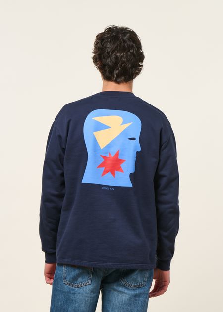 Sweat en coton bio | bleu "free mind bleu dusk", Olow, photo 4