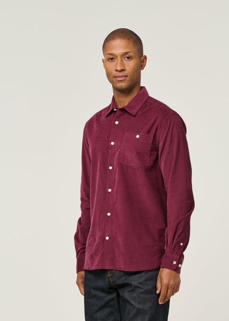 Chemise en velours côtelé | bordeaux " corduroy shirt - fig"