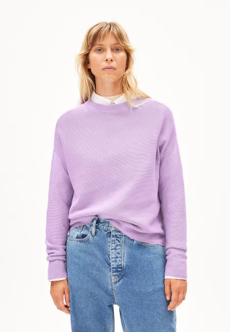 Pull ample en coton bio | lilas "merinaa links links smart lilac" femme