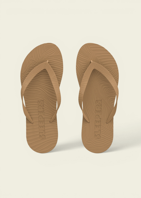 Tongs en caoutchouc naturel | beige "Mens regular sand" - Sleepers