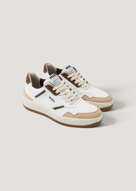 Baskets vegan | multicolor "gen1 - coco white & brown suede" - Moea