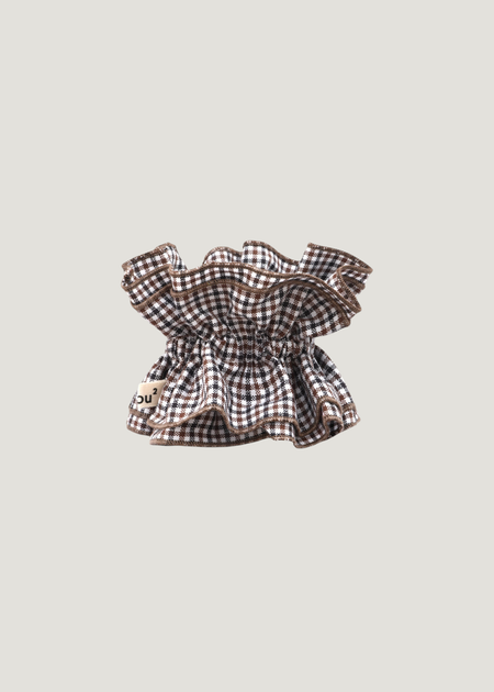 Maxi-Scrunchie aus upgecyceltem Material | Braun "maxi chouchou pied de poule marron", Chou²