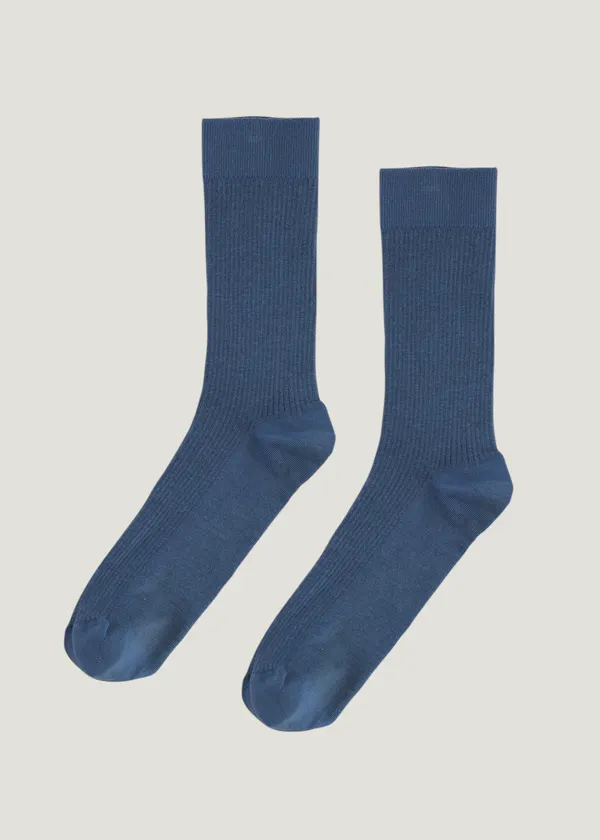 Chaussettes hautes en coton bio | bleu "petrol blue", Colorful Standard