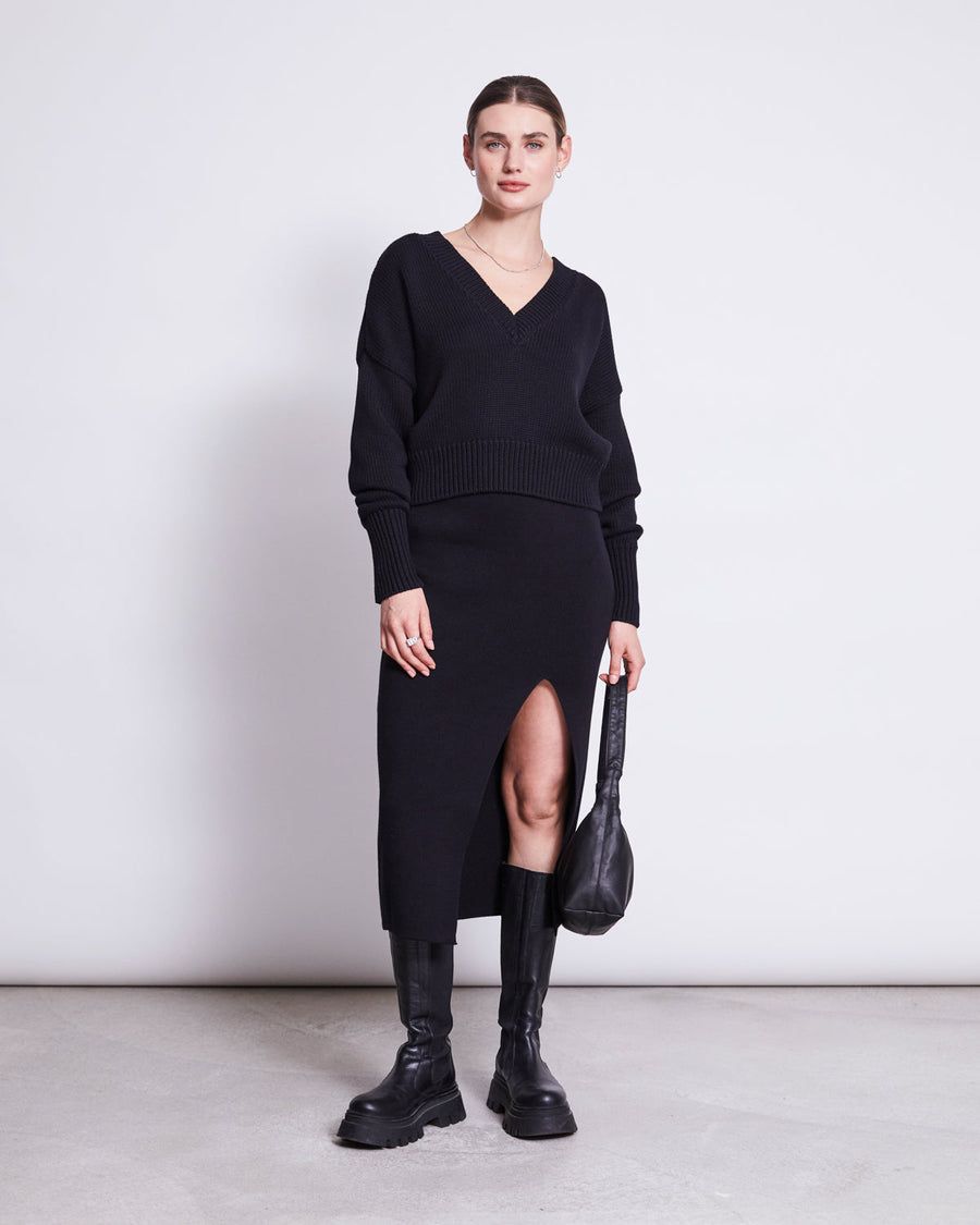 Pull oversize en coton bio | noir 
