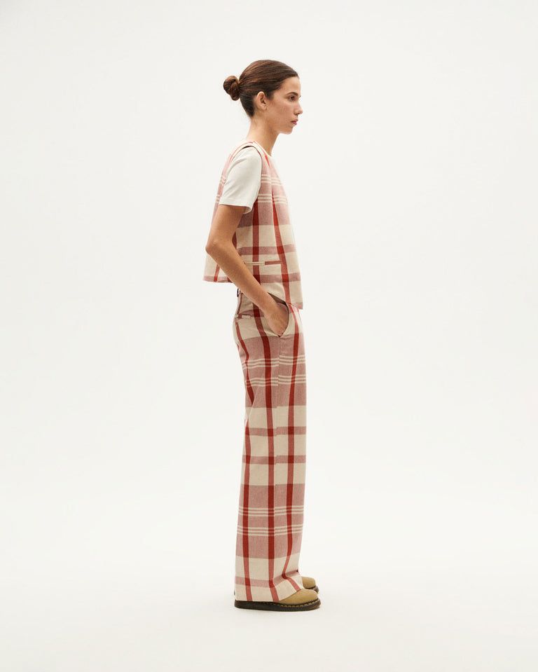 Karierte Hose mit lockerem Schnitt aus Bio-Baumwolle | Rot "picnic checks hermione pants multicolor", Thinking Mu, Foto 4