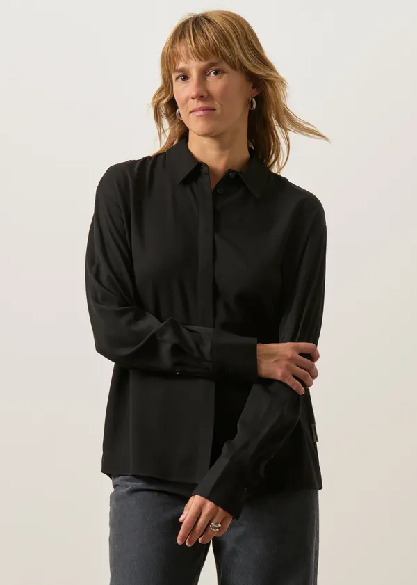 Blouse en viscose ecovero | noir "larisaana longsleeve - black", Armedangels