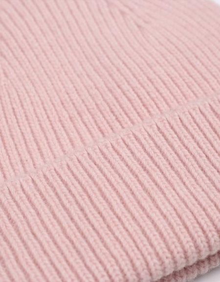 Bonnet rose en laine mérinos recyclée - merino wool beanie faded pink - Colorful Standard
