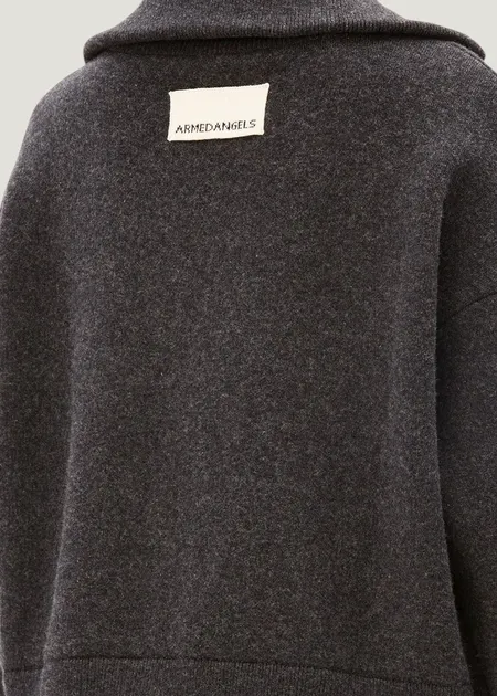 Veste en coton et laine bio | gris "cotton-wool knit jacket - steel melange", Armedangels, photo 5