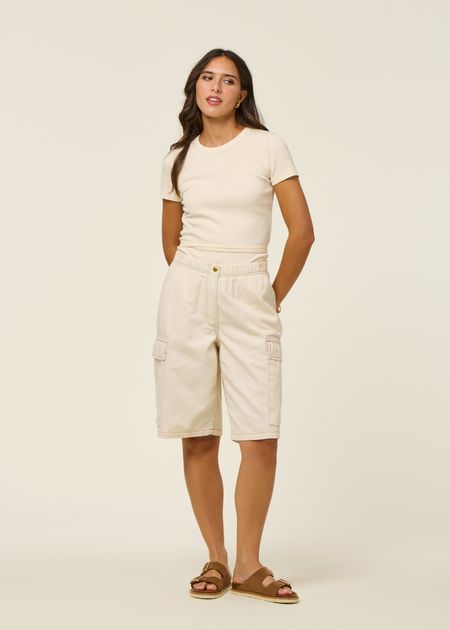 Short bermuda en coton bio | écru "treve" - Graine