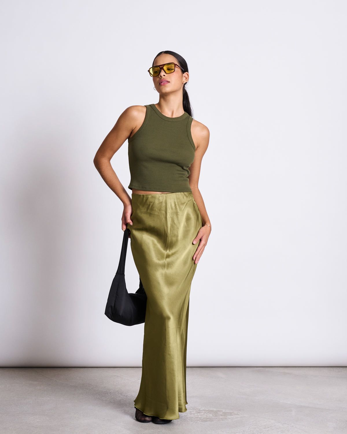 Jupe en viscose écologique | vert "serin - woody olive", Jan'n June, photo 6