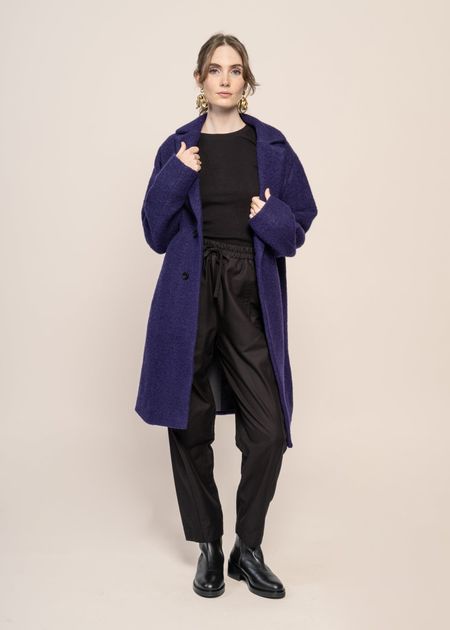 Manteau long en laine bio | violet "formal coat - deep purple"