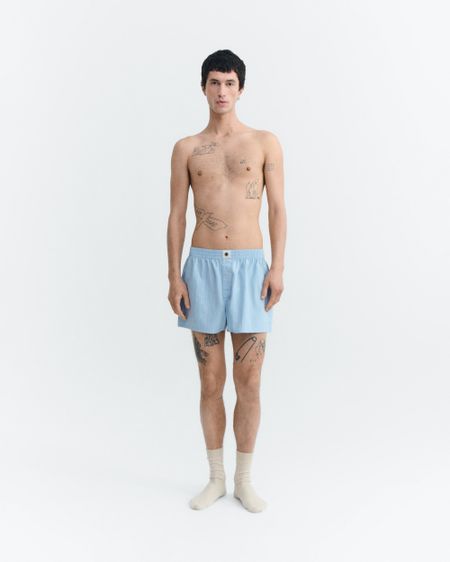 Boxer en coton biologique | bleu "skyway boxer - blue" - Thinking Mu