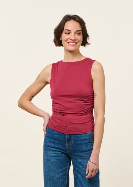 Top Marsha en lyocell et coton bio | framboise