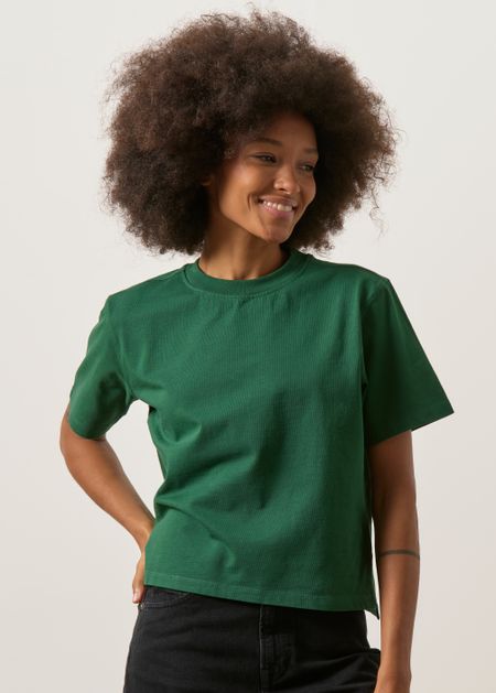 T-shirt boxy en coton bio | vert forêt - WeDressFair