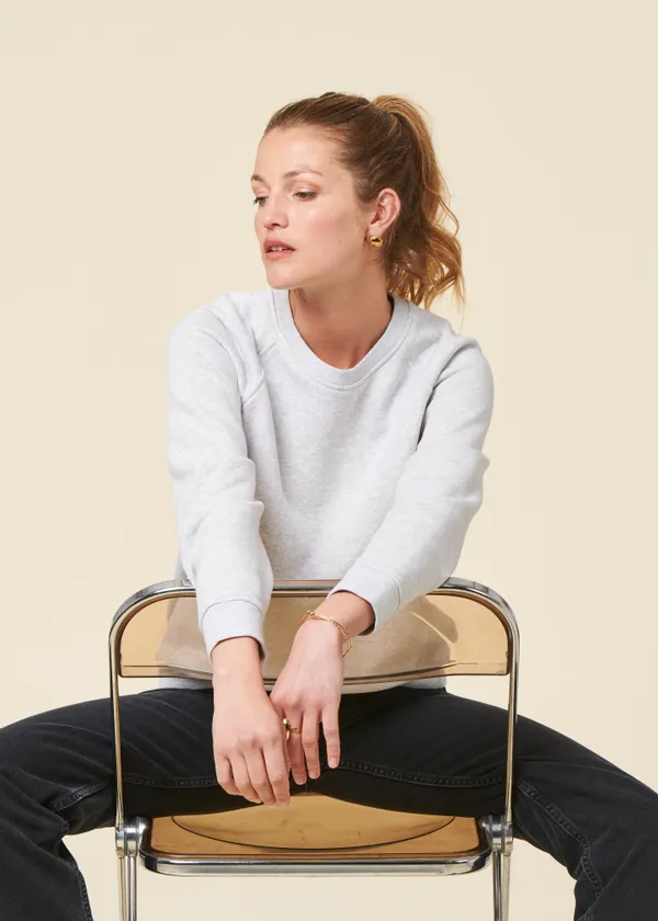 Sweat en coton bio | gris chiné, WeDressFair
