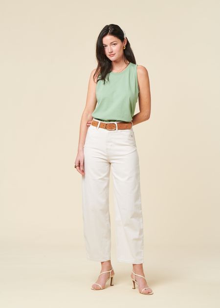 Jean ballon en coton bio | écru "leila - amsterdam undyed"