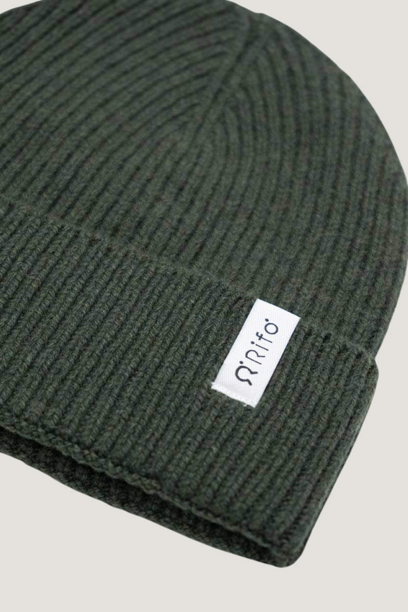 Bonnet en cachemire recyclé | kaki "cappello marcello verde foresta", Rifò, photo 2