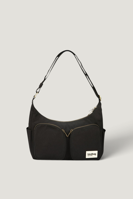 Multipocket-Tasche aus Bio-Baumwolle | Schwarz "emile noir", Hindbag