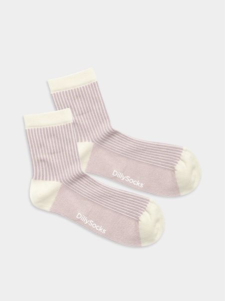 Chaussettes en coton bio | rayé lavande à paillettes "classic lavender stripes" - Dilly socks