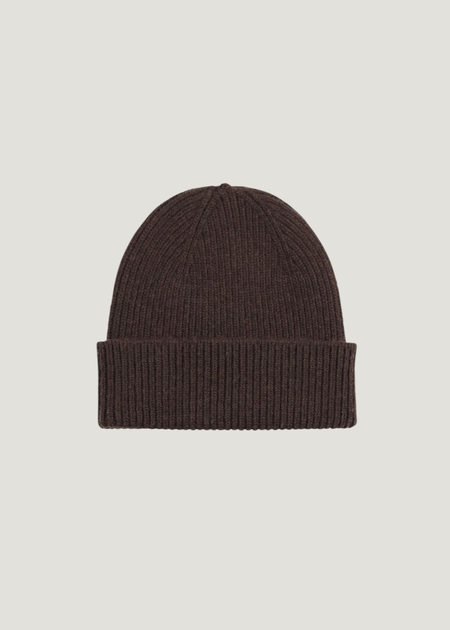 Bonnet en laine mérinos recyclée | marron "merino wool beanie coffee brown"