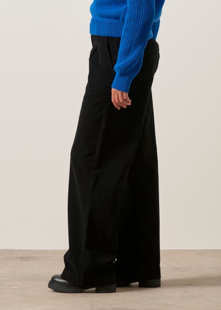Pantalon velours côtelé droit en coton bio | noir "sorgin", SKFK, photo 5