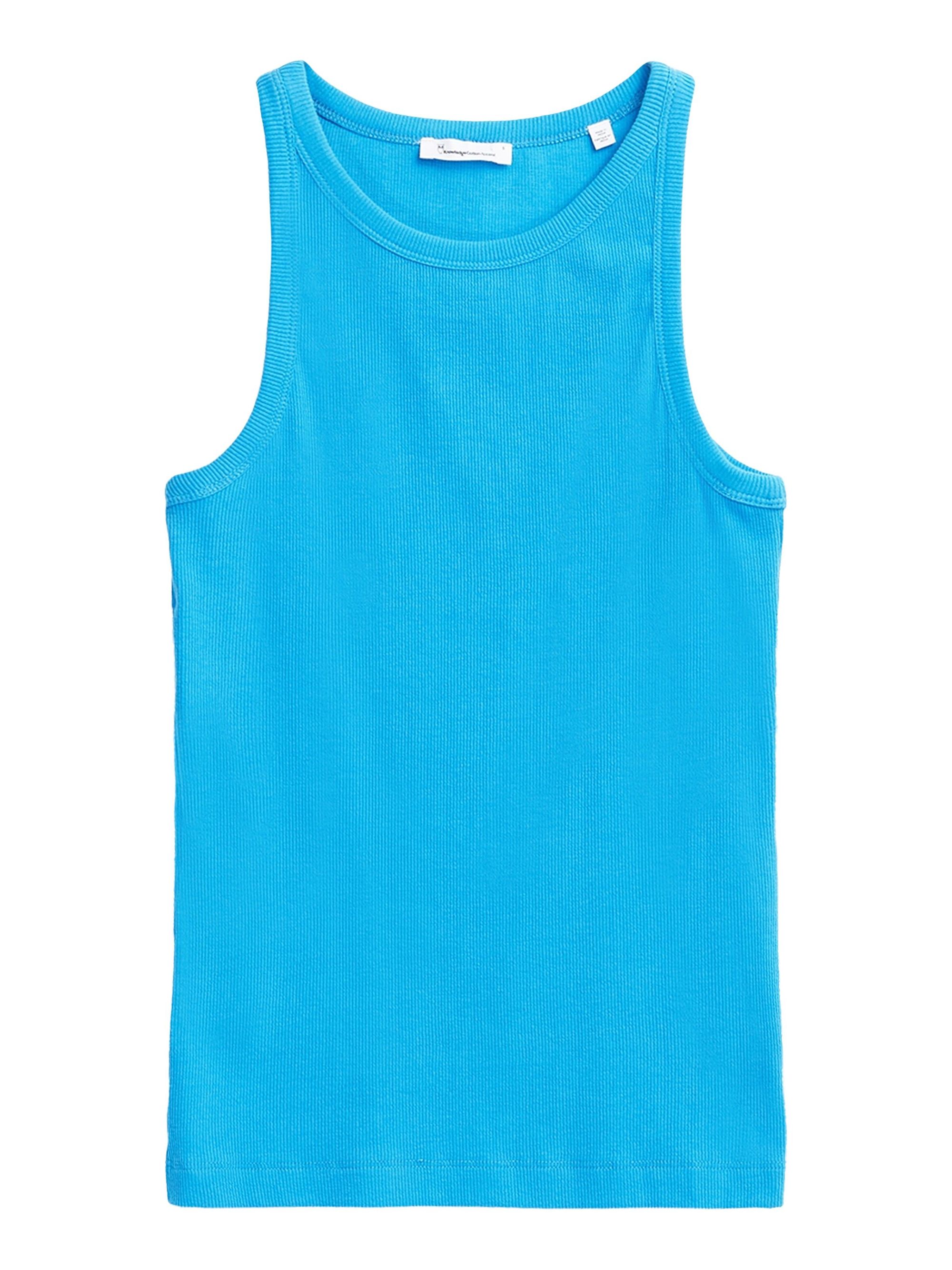 Débardeur côtelé en coton bio | bleu "racer rib top malibu blue", Knowledge Cotton Apparel, photo 5