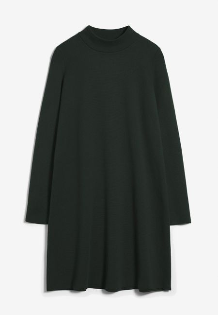 Robe pull à col cheminée vert bouteille en coton bio - friadaa vintage green, Armedangels, photo 5