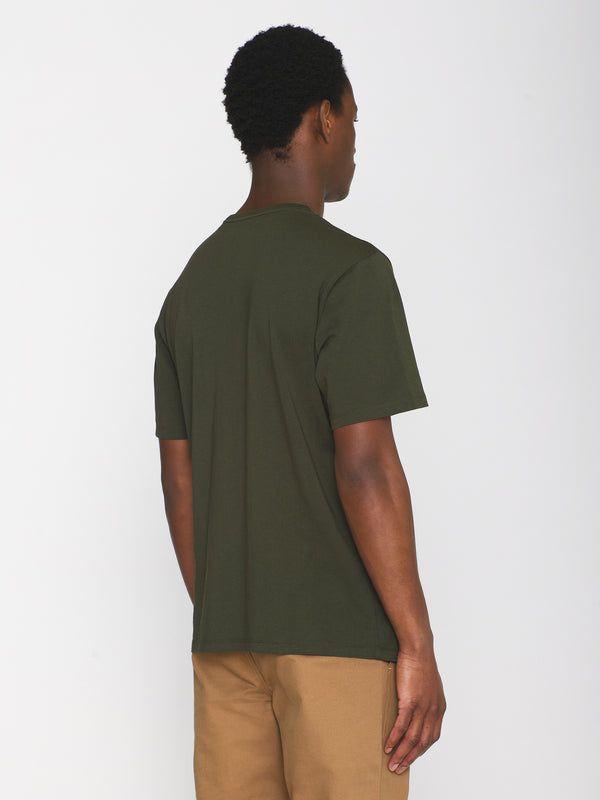 T-Shirt aus Bio-Baumwolle | Grün "regular fit basic tee forrest night", Knowledge Cotton Apparel, Foto 2