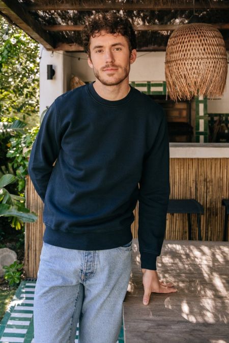 Sweat en coton bio | marine "navy blue"