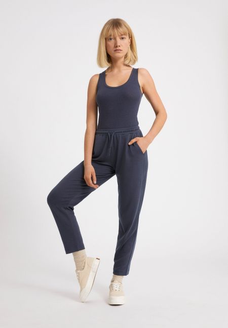 Pantalon de jogging bleu nuit en tencel et coton bio - kaaia indigo