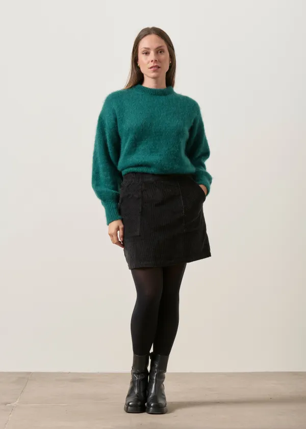 Jupe patineuse velours en coton bio | noir "skirt majorna corduroy black", Dedicated